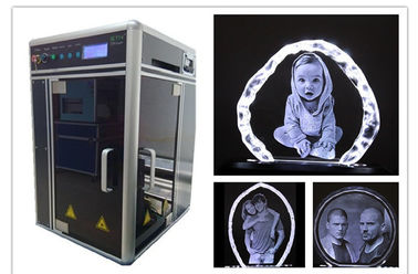 Çin Tek Fazlı 3D Lazer Cam Gravür Makinesi Alışveriş Merkezi / Fotoğraf Kabini Kullanımı Tedarikçi